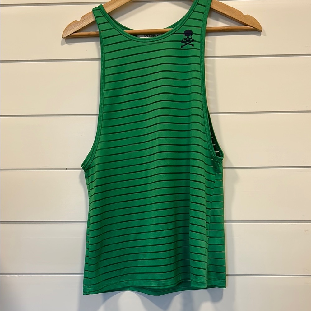 Soulcycle Green Striped Tank Top